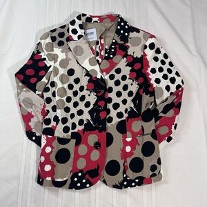 Moschino Cheap & Chic Silk Polka Dot Statement Blazer Jacket Italy Luxury